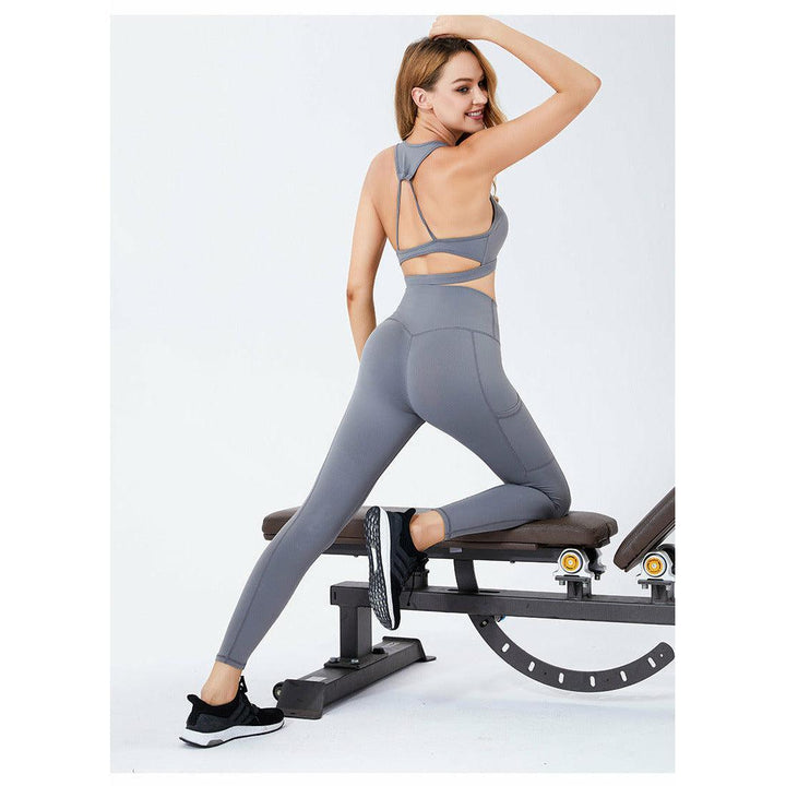 GYM-YOGA LEGGINGS WITH SIDE POCKET AND TOPS SET - PADMAAUK