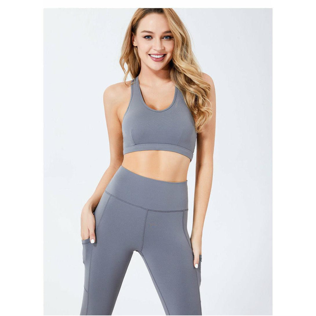 GYM-YOGA LEGGINGS WITH SIDE POCKET AND TOPS SET - PADMAAUK