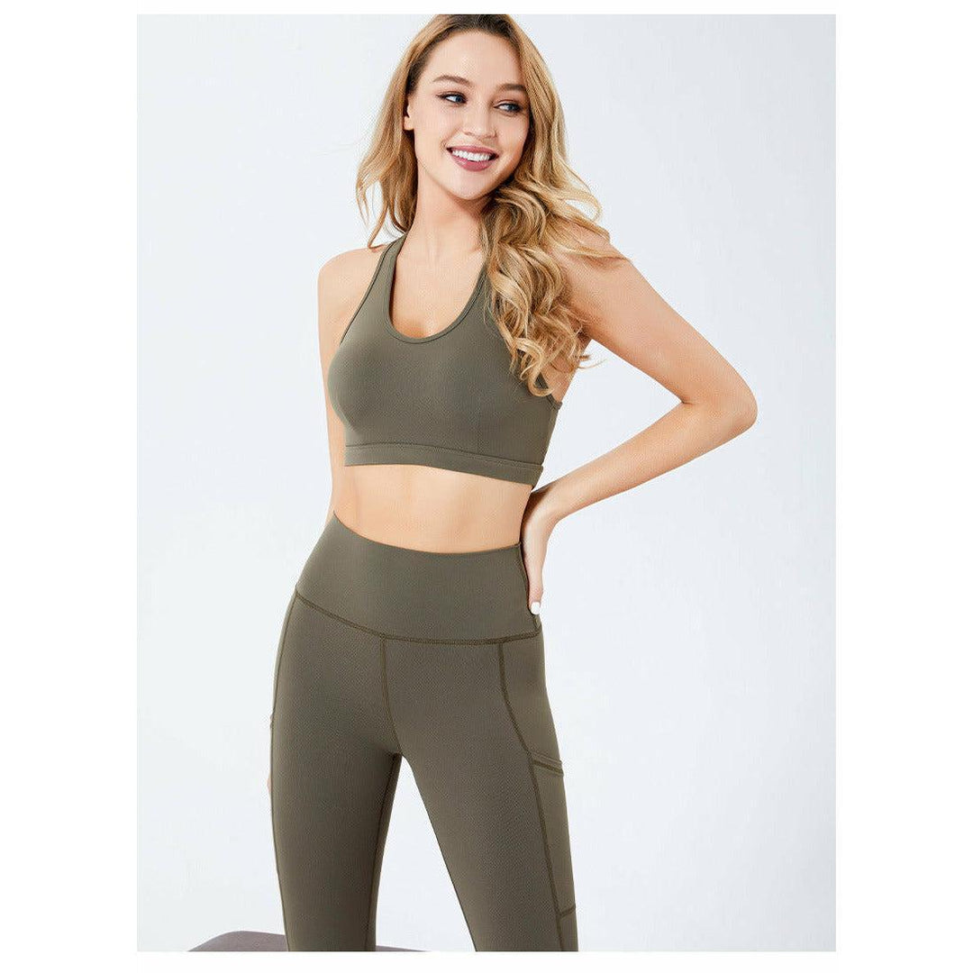 GYM-YOGA LEGGINGS WITH SIDE POCKET AND TOPS SET - PADMAAUK