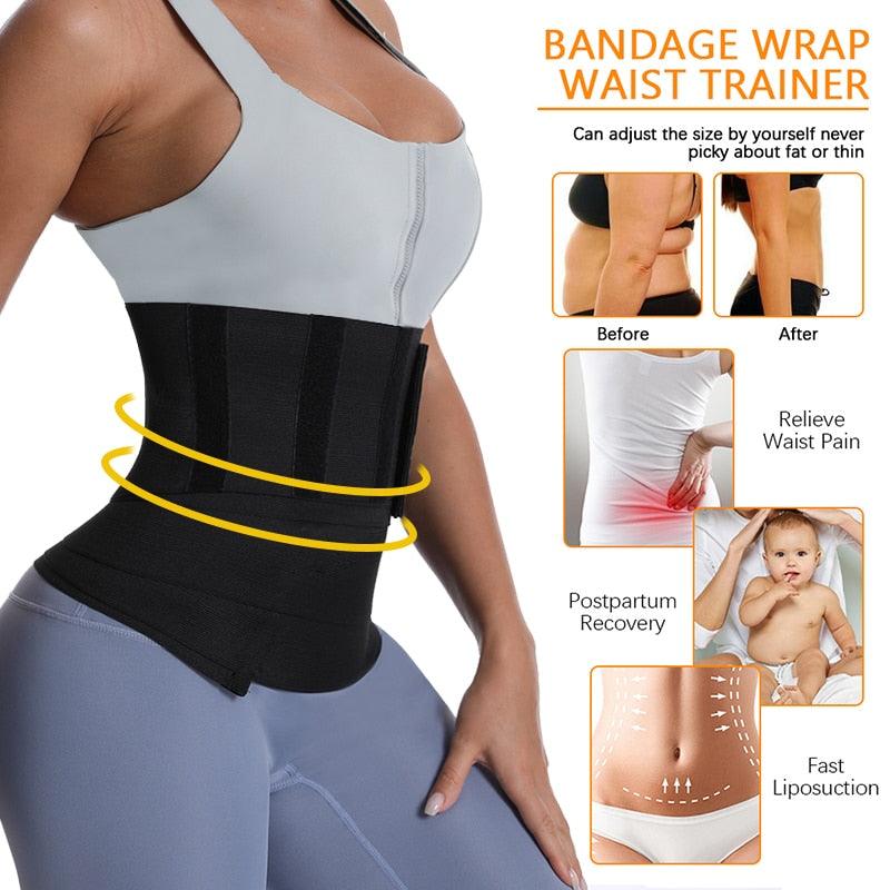 GLOBAL PHOENIX Waist Trainer Wrap Women Waist Trimmer Belt Bandage Tummy  Sweat Band Belly Body Shaper